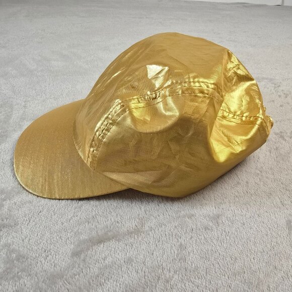 Gold Metallic Costume Hat 80s 90s Hip Hop Pop Star Disco Rap Robot Futuristic - Picture 2 of 6